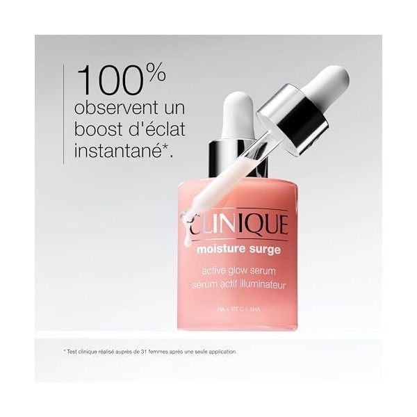 Clinique Moisture Surge Sérum Actif Illuminateur avec 5% dAcide Lactique, Vitamine C + Acide Hyaluronique, Sérum hydratant, ...