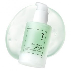 numbuzin No.7 Sérum apaisant vert doux, 1,69 fl oz/ 50 ml | Peau super sensible à tendance acnéique, Apaisant, Noni, Centella