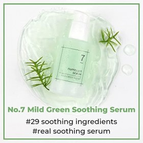 numbuzin No.7 Sérum apaisant vert doux, 1,69 fl oz/ 50 ml | Peau super sensible à tendance acnéique, Apaisant, Noni, Centella