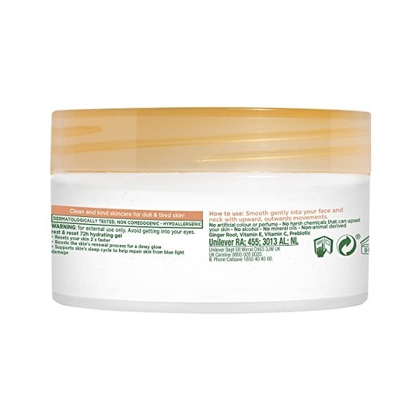 Simple Protect N Glow Rest and Reset 72h Gel hydratant sans cruauté envers les animaux, hydratant végétalien pour améliorer C...