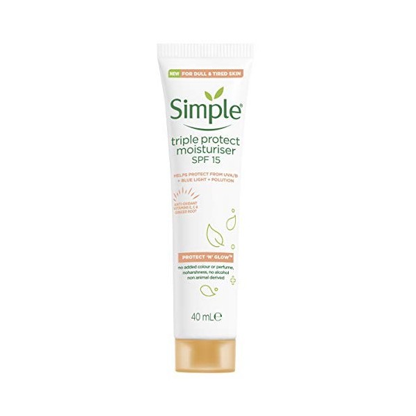 Simple Protect N Glow Rest and Reset 72h Gel hydratant sans cruauté envers les animaux, hydratant végétalien pour améliorer C...