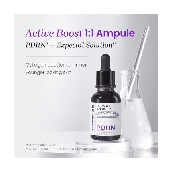 CNP PDRN Active Boost Sérum pour le visage – Sérum à ADN de saumon pour le visage, lissant les ridules et les rides, rajeunis