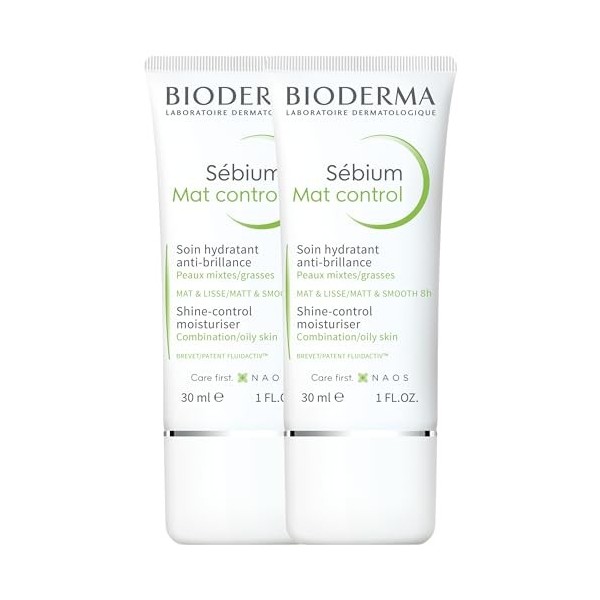 Sebium Mat Control | Matifie et Lisse la Peau | Soin Hydratant et Anti-Brillance | Apaise les Tiraillement | Très bonne Tolér
