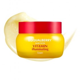 EQQUALBERRY Vitamin Illuminating Cream 50ml – Crème Visage Éclat avec Vitamine C, Niacinamide et Acide Tranexamique – Hydrata...