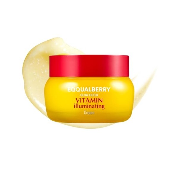 EQQUALBERRY Vitamin Illuminating Cream 50ml – Crème Visage Éclat avec Vitamine C, Niacinamide et Acide Tranexamique – Hydrata...