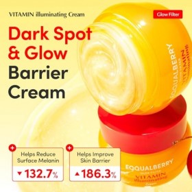 EQQUALBERRY Vitamin Illuminating Cream 50ml – Crème Visage Éclat avec Vitamine C, Niacinamide et Acide Tranexamique – Hydrata...
