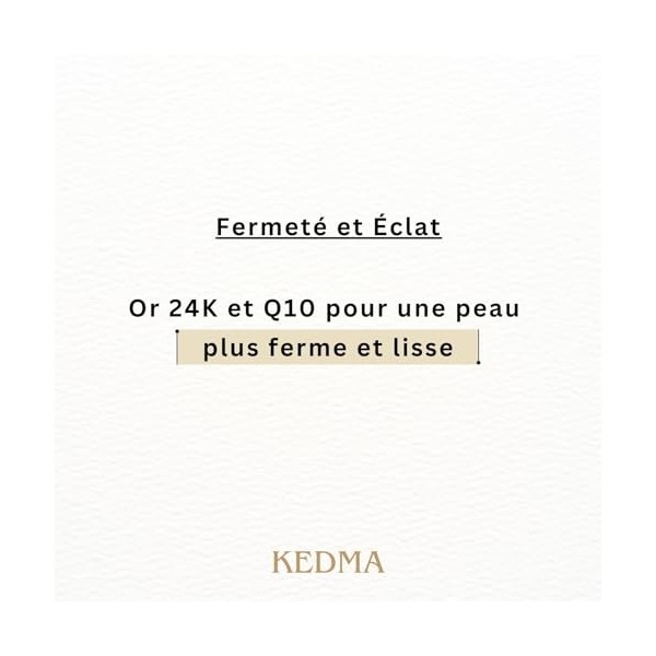 Kedma - Sérum Visage à lOr 24K, Q10 et Multivitamines - Raffermissant et Anti-Âge - 60ml