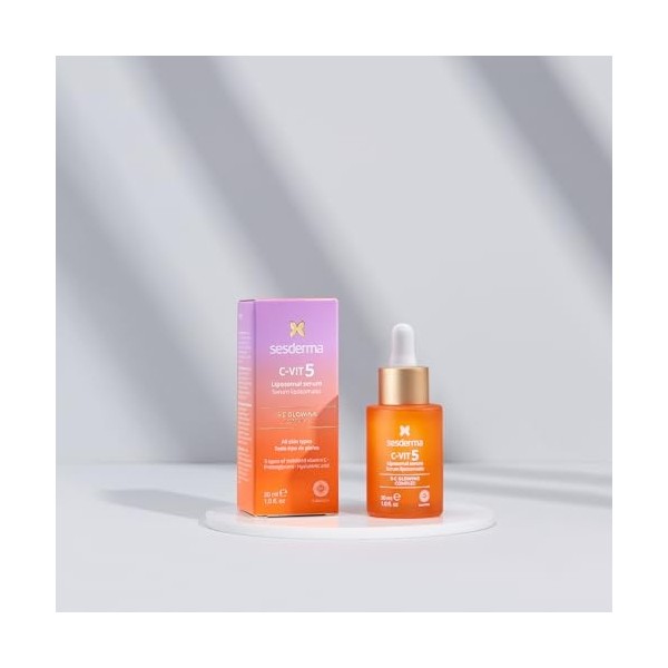 Sesderma C-Vit 5 Sérum liposomal – Vitamine C – Illumine le teint – Retarde les signes du vieillissement – Actifs anti-âge – 