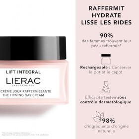 Lierac - Lift Intégral - Crème de Jour Raffermissante - Enrichie en Acide Hyaluronique et Tulipe noire - Crème visage Anti-Ri