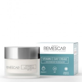 Remescar Crème de Jour Vitamine C SPF 20 50ml – Hydrate & Nourrit – Crème Anti-Rides Visage Femme & Homme – Protection Solair