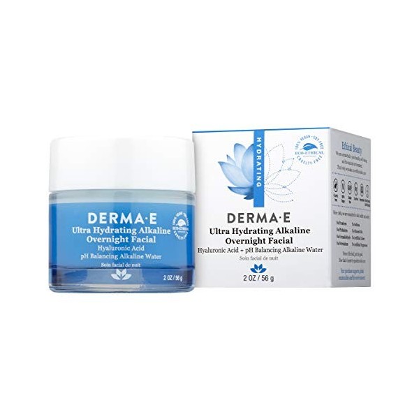Derma-E Ultra Hydrating Alkaline Overnight Facial For Unisex 2 oz Gel Crème Jour et Nuit