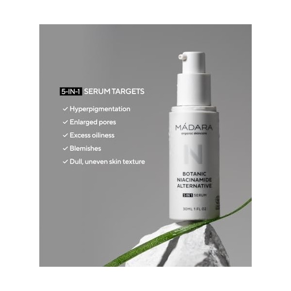 MÁDARA Organic Skincare - Sérum 5 en 1 à la niacinamide botanique alternative - 30 ml - Une alternative naturelle à la niacin