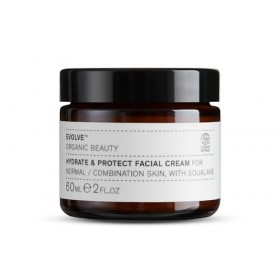 Evolve Organic Beauty - Crème visage Hydrate & Protect avec squalane, gingembre papillon sauvage, indigo rose | Certifié végé