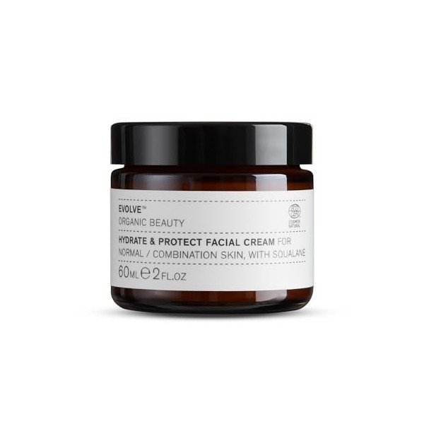 Evolve Organic Beauty - Crème visage Hydrate & Protect avec squalane, gingembre papillon sauvage, indigo rose | Certifié végé