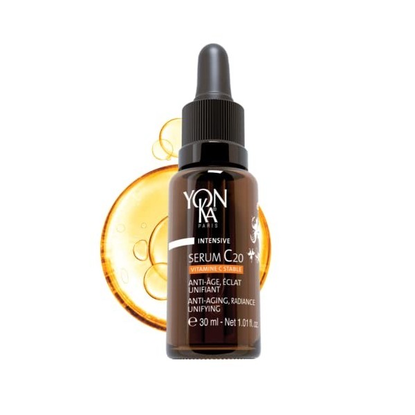 Yon-Ka Sérum Vitamine C 5ml - Huile Anti-Âge Éclat et Unifiante - 20% de Vitamine C Stable - Illumine, Réduit les Taches et A...