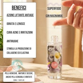 Digue® | Sérum anti-âge Bio et SuperFood pour le visage, avec rose de Damas, arginine, calendula, oligopeptides et extraits n