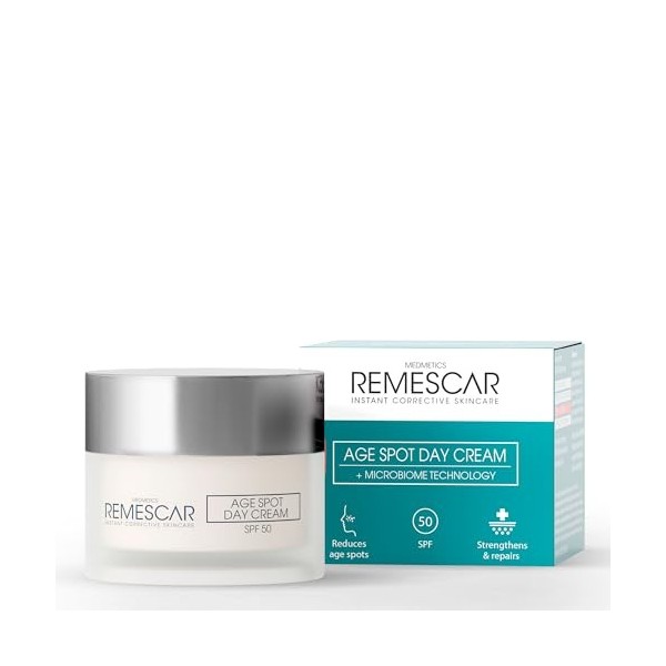 Remescar Crème de Jour Correctrice Anti-Taches Brunes avec SPF 50 - Atténue les Taches de Vieillissement et lHyperpigmentati