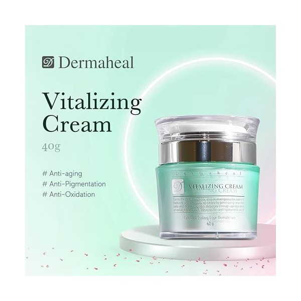 Dermaheal Vitalizing Cream Crème Visage Anti Âge avec Boosters de Collagène et d Élastine pour l Élasticité de la Peau et la 