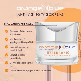 orangeblue Crème de jour anti-âge à lacide hyaluronique - Peau visiblement plus lisse 50 ml , hydratation intense à lacide