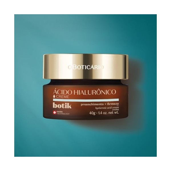 O Boticário Botik - Crème visage à lacide hyaluronique - Comble les rides - Augmente la fermeté de la peau et une peau douce