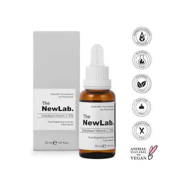 Sérum pour le visage à la vitamine C avec sérum éclaircissant à 10 % de vitamine C - Sérum anti-âge très efficace avec effet 