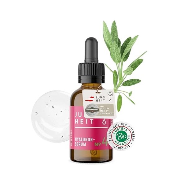 JUNGHEIT Sérum à lacide hyaluronique à la rose | BIO | Vainqueur de comparaison | hautement dosé | Sérum anti-âge Skincare c