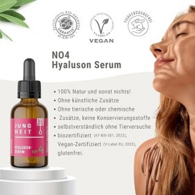 JUNGHEIT Sérum à lacide hyaluronique à la rose | BIO | Vainqueur de comparaison | hautement dosé | Sérum anti-âge Skincare c