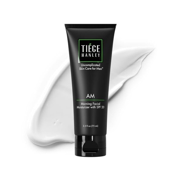 Tiege Hanley Morning Facial Moisturizer for Men AM | Lightweight, Hydrating & Safe for Sensitive Skin | Smoother & Soft Ski