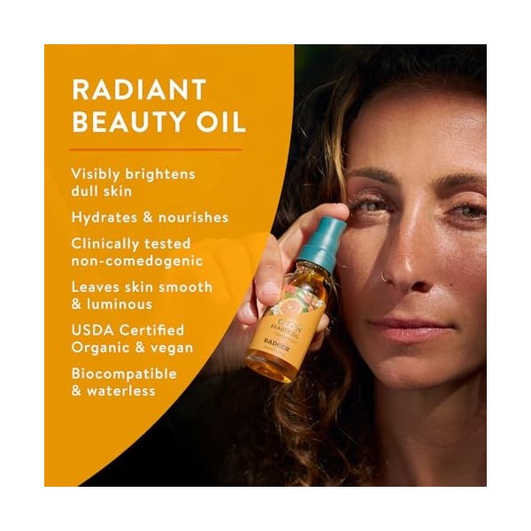 Argousier Huile visage, pour les peaux normales / sec, 1 fl oz 29,5 ml - Badger Company