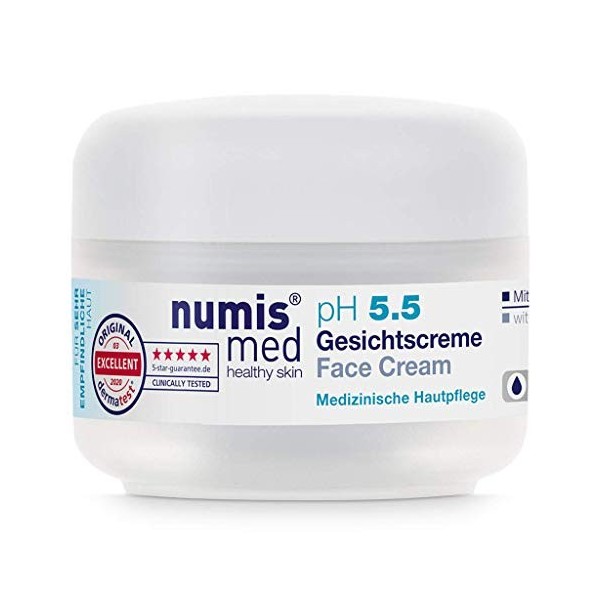 numis med Crème de visage ph 5.5 - crème de jour apaisante pour les peaux très sensibles et délicates - soin hydratant visage