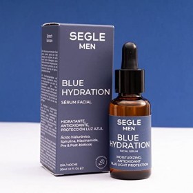 Segle Clinical | Sérum visage Blue Hydration Homme | Hydratant léger | Protection lumière bleue | 30 ml