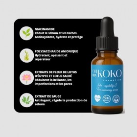 OhMyKoko | Sérum Visage Peaux Grasses et Mixtes à la Niacinamide 30 ml | Hydratant Séborégulateur Naturel | Anti-Rides, Réduc