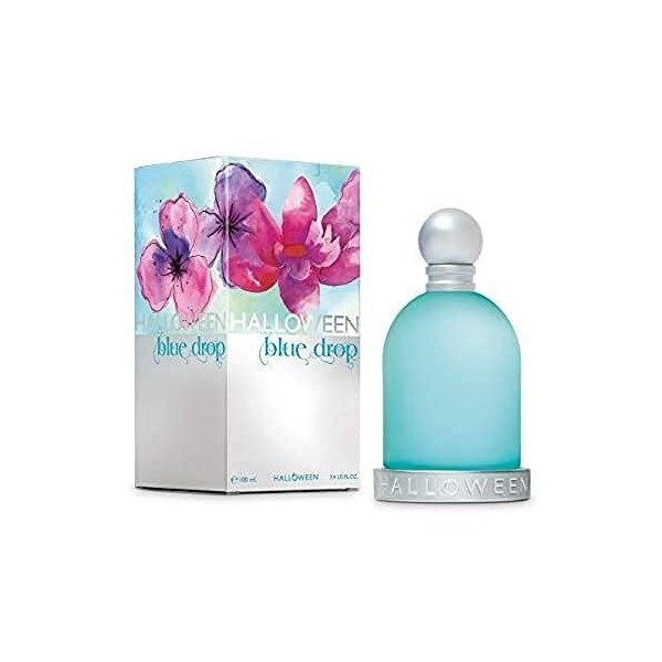 Halloween Blue Drop, Eau de Toilette pour Femme, Senteur boisée, 100 ml avec Vaporisateur