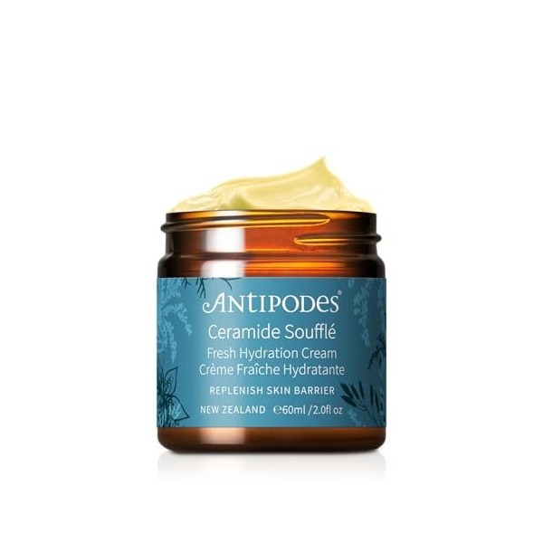 Antipodes Ceramide Soufflé Fresh Crème hydratante – 60 ml | Hydratant léger fouetté avec céramides et peptides | Soutient la 