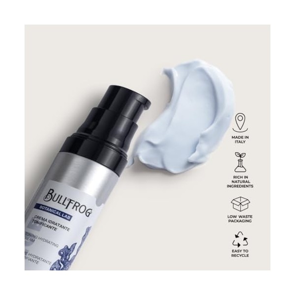 Bullfrog - Crème Hydratante Tonifiante : Crème Visage Hydratante et Tonifiante, Peau Douce et Délicate, Parfum Salin Énergisa