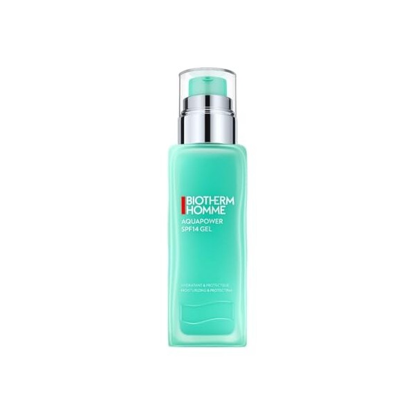 Biotherm Homme, Aquapower Gel SPF14 Homme, Gel Frais et Protecteur Visage et Cou, Peau Nourrie et Revitalisée, Enrichi en Eau