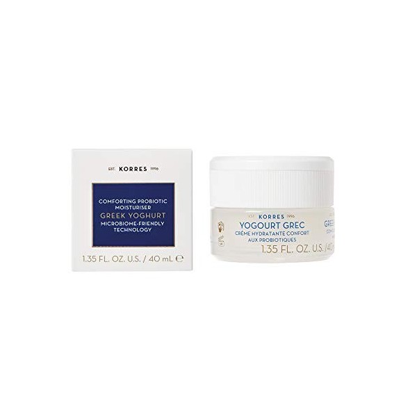 KORRES Crème Hydratante Confort Absolu pour Peaux Sensibles/Normales à Mixtes/Repulpée/Apaisée Yaourt Grec/Probiotiques, 40 m...
