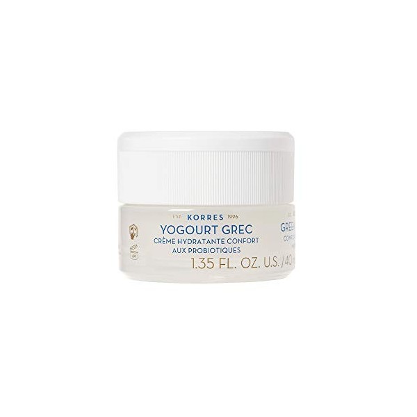 KORRES Crème Hydratante Confort Absolu pour Peaux Sensibles/Normales à Mixtes/Repulpée/Apaisée Yaourt Grec/Probiotiques, 40 m...