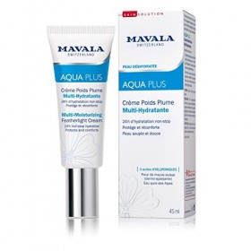 Mavala - Crème Poids Plume Multi-Hydratante Aqua Plus - Soin Puissant Visage - Apaisant - Formule à Base de Mauve et dAcide 