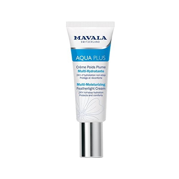 Mavala - Crème Poids Plume Multi-Hydratante Aqua Plus - Soin Puissant Visage - Apaisant - Formule à Base de Mauve et dAcide 