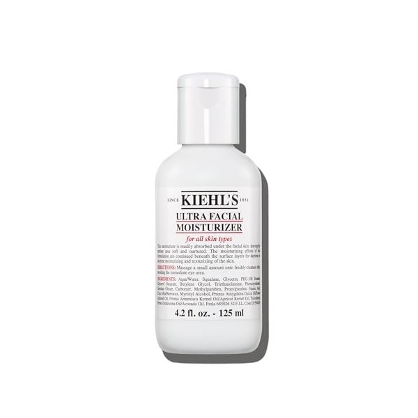 Kiehls, Crème Visage Hydratante Ultra Facial, Soin Fluide Visage pour Femmes & Hommes, Jusquà 24H dhydratation, Squalane e