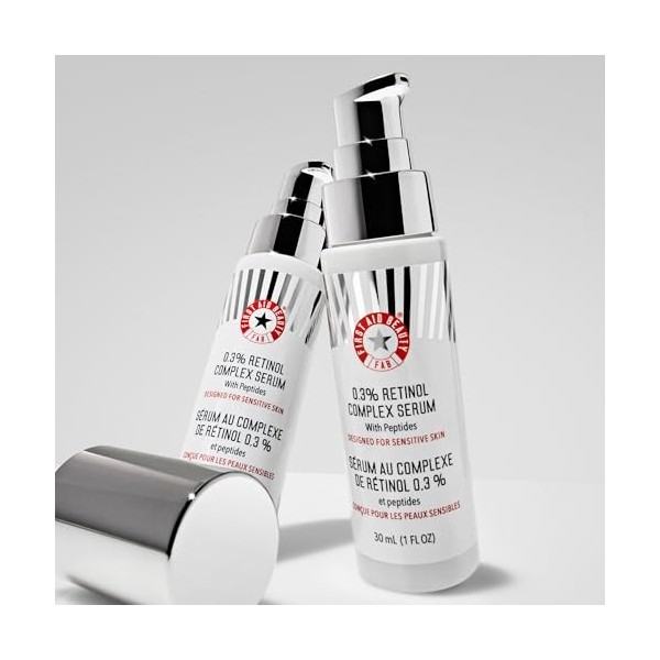 First Aid Beauty - Sérum complexe au rétinol à 0,3% avec peptides, conçu pour les peaux sensibles, aide à améliorer visibleme