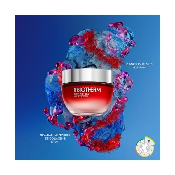 Biotherm, Blue Peptides Uplift Crème Anti-Âge, Nourrit et Raffermit, Enrichie en Biotech Plankton et Collagène, Pour Tous les...