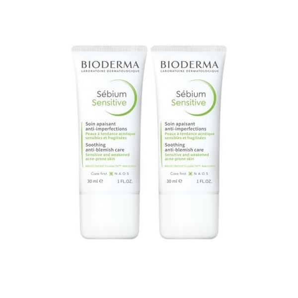 Sébium Sensitive | Apaise | Bonne tolérance | Élimine les boutons et rougeurs | Réhydrate | Soin anti-imperfection | Fabriqué
