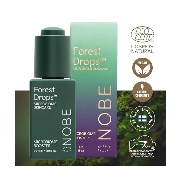 NOBE Forest Elixir Microbiome Booster 30 ml - Sérum de soin nordique certifié Ecocert - Booster hautement concentré pour soin