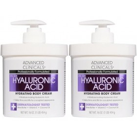 Advanced Clinicals Crème anti-âge à lacide hyaluronique pour le visage, le corps, les mains. Hydratation instantanée pour la