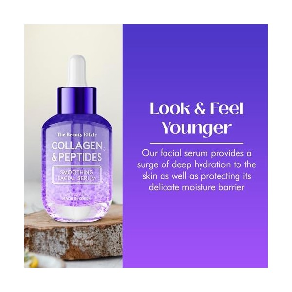 The Beauty Elixir Beauty Elixir Sérum au collagène et aux peptides pour le visage : traitement anti-âge, hydratant et réparat