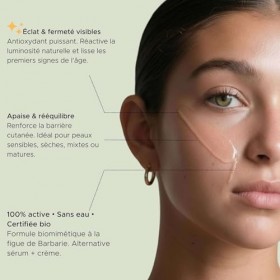 LHUILE PRÉCIEUSE - Sérum Visage Anti-Âge et Anti-Oxydant Bio - Figue de Barbarie & Argan - Hydratant, Nourrissant, Éclat Pea