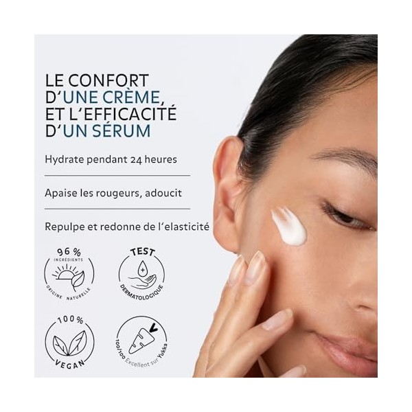 Puréality - Crème-Sérum Hydra-Confort 30ml - Hydratation 24 heures, apaise, repulpe – Tous types de peau, peau sensible – Sér