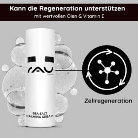 RAU Cosmetics Sea Salt Calming Cream 50 ml - Crème Visage Apaisante au Sel de Mer et PHA - Soin Hydratant Minéraux Marins pou